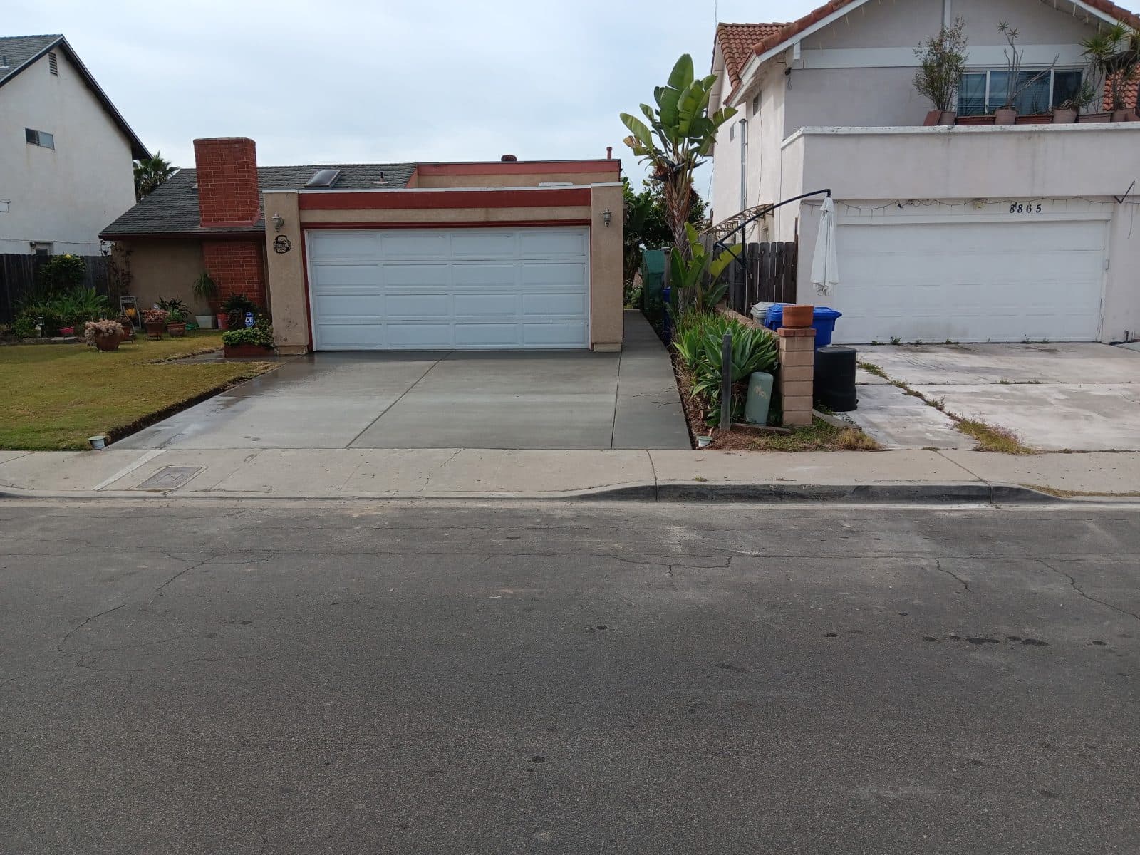 Finished concrete driveway replacement at a San Diego home